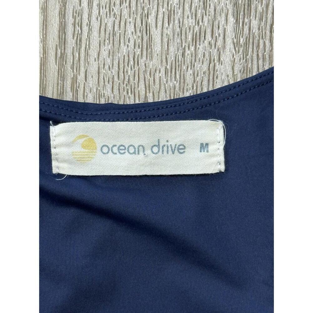 Ocean Drive One Piece Swimsuit Medium Navy Blue Fit & Flare Summer Casual - Picture 8 of 12